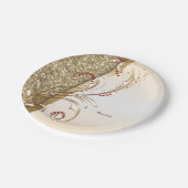 Elegante Gold Glittery Wirbel Pappteller (Schrägansicht)