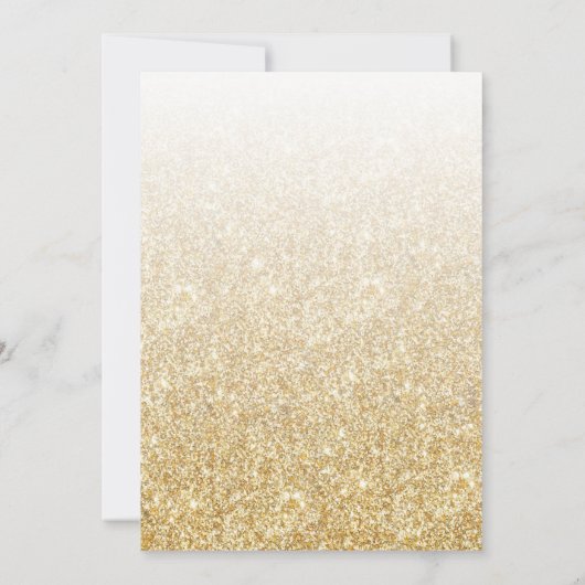 Elegante Gold Glitzer Bestätigung oder 1. Kommunio Einladung (Rückseite)