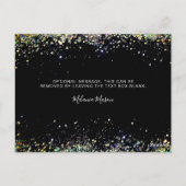 Elegante Gold Glitzer Black Dankeschön Card Postkarte (Rückseite)