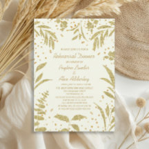 Elegante Gold Glitzer Blätter Hochzeit Probe