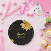 Elegante Gold Glitzer Blume Sweet 16 Geburtstag Pappteller (Party)