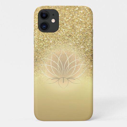 Elegante Gold Glitzer Bokeh Lotus Case-Mate iPhone Hülle (Rückseite)