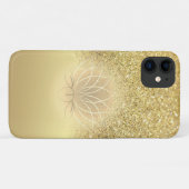 Elegante Gold Glitzer Bokeh Lotus Case-Mate iPhone Hülle (Rückseite (Horizontal))