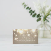 Elegante Gold Glitzer Bokeh Luxe Business Card Visitenkarte (Stehend Vorderseite)