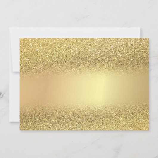 Elegante Gold Glitzer Bokeh RSVP Card Einladung (Rückseite)