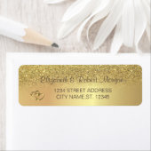 Elegante Gold Glitzer Bokeh Wedding Label (Insitu)