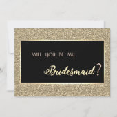 Elegante Gold Glitzer Bridesmaid Card Einladung (Vorderseite)