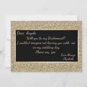 Elegante Gold Glitzer Bridesmaid Card Einladung (Rückseite)