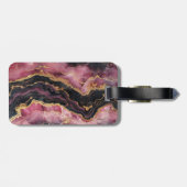 Elegante Gold Glitzer Burgundy Marble Monogram Gepäckanhänger (Rückseite horizontal)