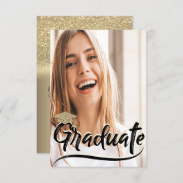 Elegante Gold Glitzer Cap,Foto Graduation Party Einladung