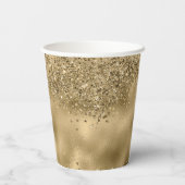 Elegante Gold Glitzer & Foil Wedding Paper Cups Pappbecher (Rückseite)