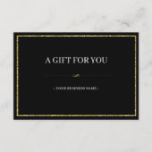 Elegante Gold Glitzer Geschenkgutschein Begleitkarte (Vorderseite)
