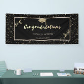 Elegante Gold Glitzer Graduate Cap, Confetti Banner (Messe)