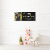 Elegante Gold Glitzer Graduate Cap, Foto Abschluss Banner (Insitu)