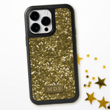 Elegante Gold Glitzer Imitate Sparkle Bling Monogr
