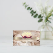 Elegante Gold Glitzer Lotus Blume Visitenkarte (Stehend Vorderseite)