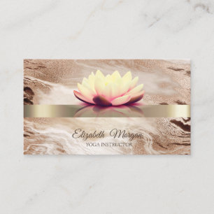 Elegante Gold Glitzer Lotus Blume Visitenkarte