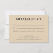 Elegante Gold Glitzer Luxury Certificate Geschenkk (Rückseite)