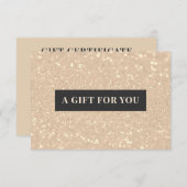 Elegante Gold Glitzer Luxury Certificate Geschenkk (Vorne/Hinten)