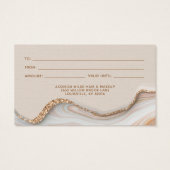 Elegante Gold Glitzer Marble Agate Salon Geschenkk (Rückseite)