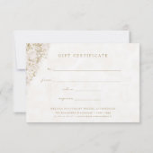 Elegante Gold Glitzer Marble Gift Card (Rückseite)