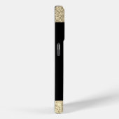 Elegante Gold Glitzer Monogram Case-Mate iPhone Hülle (Rückseite / Rechts)