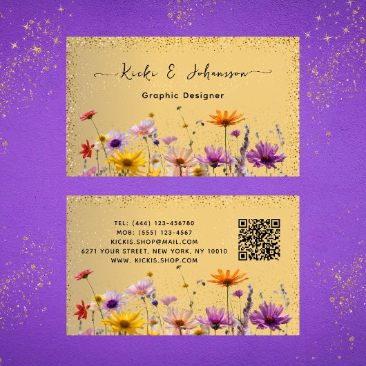 Elegante Gold Glitzer Qr Code Business Card Visitenkarte