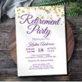 Elegante Gold Glitzer Retirement Party Einladung