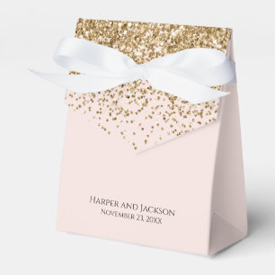 Elegante Gold Glitzer Rosa Gastgeschenk Hochzeit B Geschenkschachtel