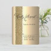 Elegante Gold Glitzer Script UAWG Einladung (Stehend Vorderseite)