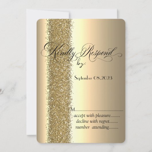 Elegante Gold Glitzer Script UAWG Einladung (Vorderseite)