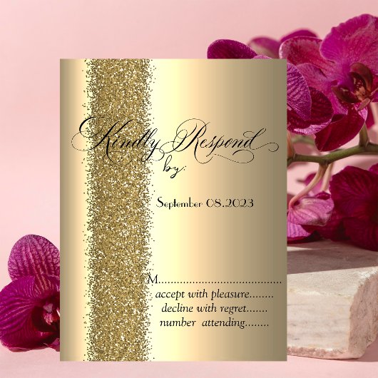 Elegante Gold Glitzer Script UAWG Einladung