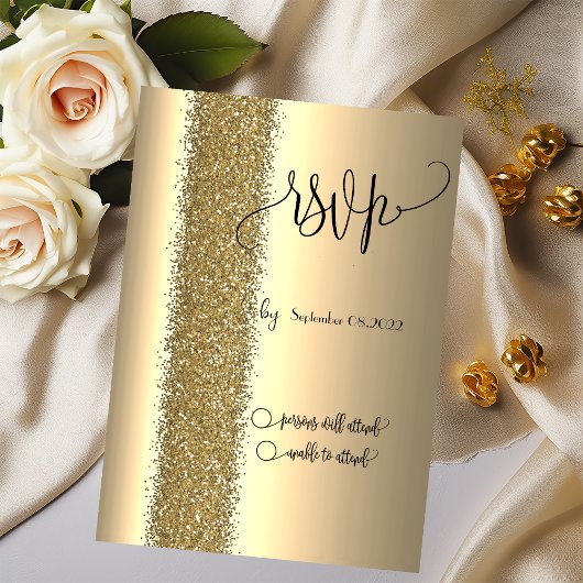 Elegante Gold Glitzer Script UAWG Einladung