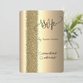 Elegante Gold Glitzer Script UAWG Einladung (Stehend Vorderseite)