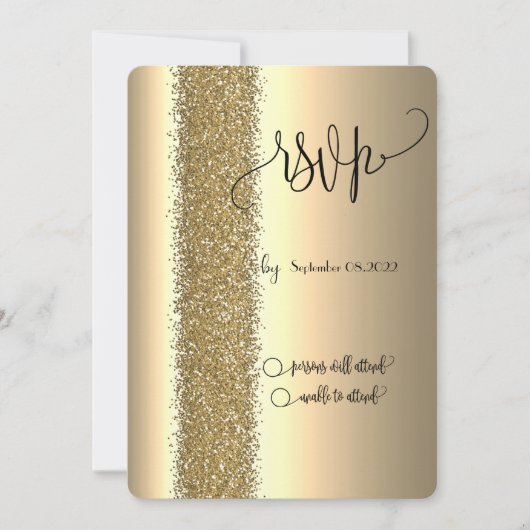 Elegante Gold Glitzer Script UAWG Einladung (Vorderseite)