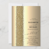 Elegante Gold Glitzer Script Wedding Einladung (Vorderseite)