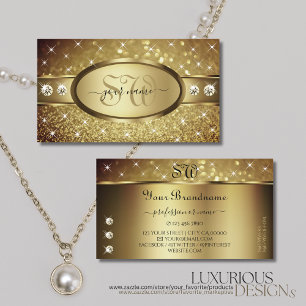 Elegante Gold Glitzer Spark Stars Visitenkarte