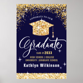Elegante Gold Glitzer Sparkling Graduation Party Poster