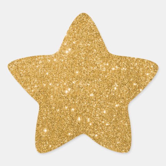 Elegante Gold Glitzer Star Sticker (Vorderseite)