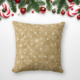 Elegante Gold Glitzer Stars Snowflakes Keule Kissen