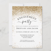 Elegante Gold Glitzer Wedding Engagement Party Einladung (Vorderseite)