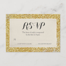 Elegante Gold Glitzer Wedding RSVP Card Karte