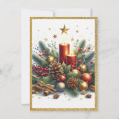 Elegante Gold Glitzer Weihnachts-Open House Einladung (Rückseite)