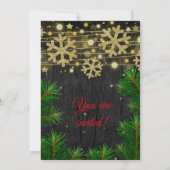 Elegante Gold Glitzer Weihnachtsfeier Einladung (Rückseite)