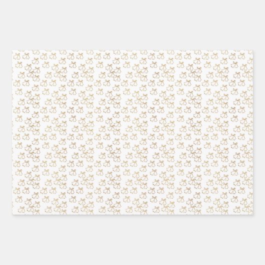 Elegante Gold Glitzer Weihnachtssymbole Geschenkpapier Set (Vorderseite 3)