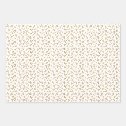 Elegante Gold Glitzer Weihnachtssymbole Geschenkpapier Set (Vorderseite 2)