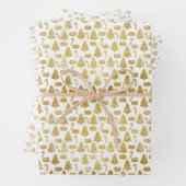 Elegante Gold Glitzer Weihnachtssymbole Geschenkpapier Set (Beispiel)