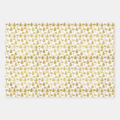 Elegante Gold Glitzer Weihnachtssymbole Geschenkpapier Set (Vorderseite)