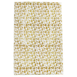 Elegante Gold Glitzer Weihnachtssymbole Mittlere Geschenktüte