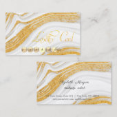 Elegante,Gold Glitzer White Marmor Loyalty Card Treuekarte (Vorne/Hinten)